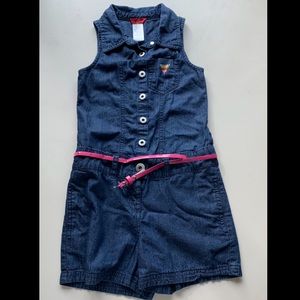 Girls denim romper